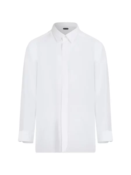 Cămașă Tom Ford de mătase alb
