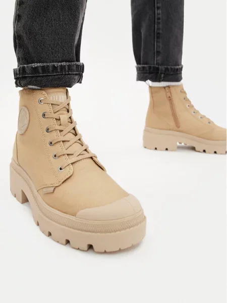 Palladium Žygio batai Pallabase Twill Ruda smėlinė