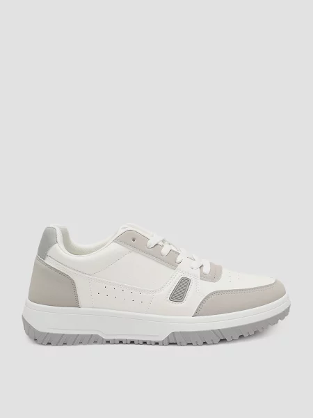 Кеди низькі YUKI комбінований верх сірий