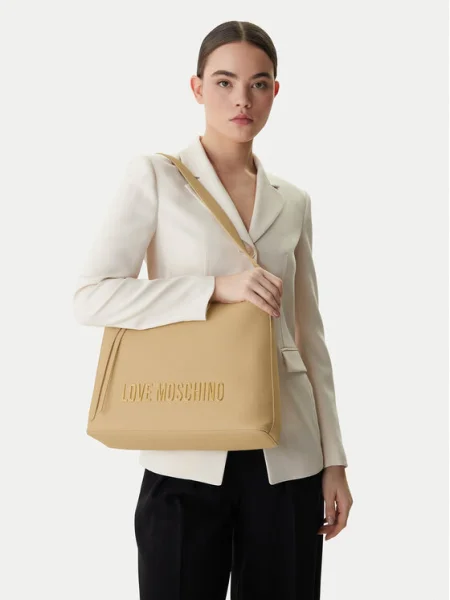 Geantă LOVE MOSCHINO Bej alb