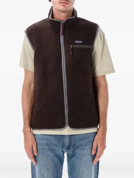 Vestă Patagonia din fleece maro