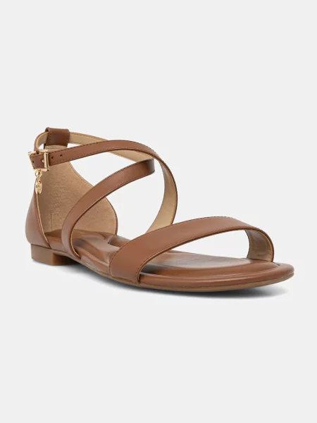 MICHAEL Michael Kors sandali z ravnim podplatom usnjeni Alexa Flex Flat Sandal rjava