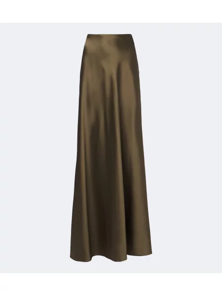 Fusta maxi Ralph Lauren Collection din satin verde