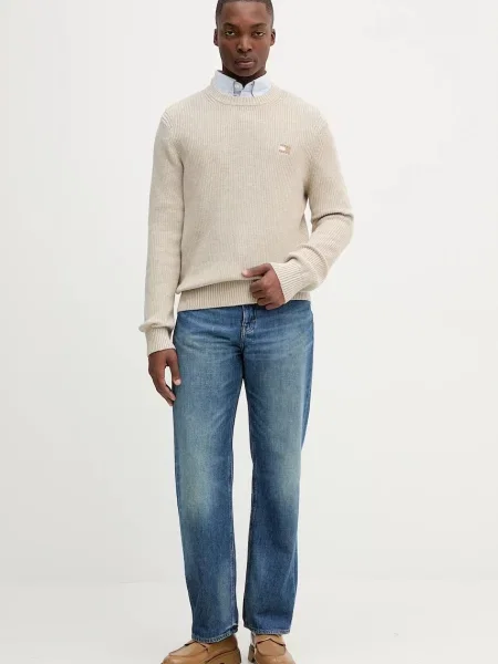 Tommy Jeans pulover bež