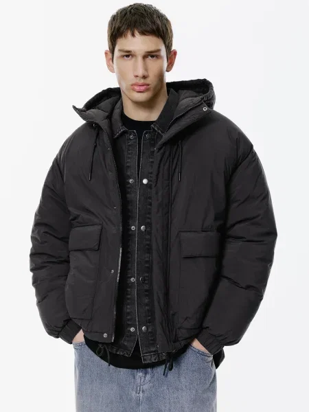 Pull&Bear Geacă de iarnă negru
