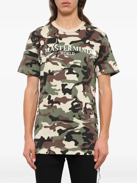 Tricou Mastermind Japan cu imagine cu model camuflaj verde