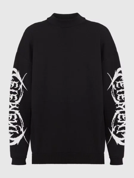 Светр з вовни з візерунком логотипу Vetements чорний