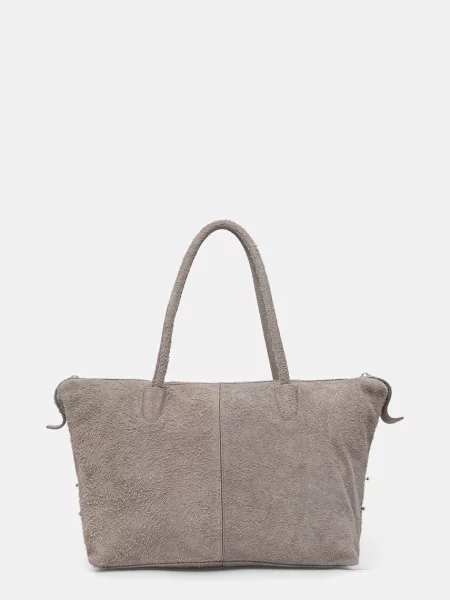 MAX&Co. geantă de mana din piele întoarsă MCASAMBAG gri