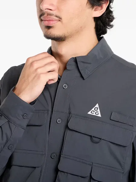 Риза Nike с връзки с дантела сиво