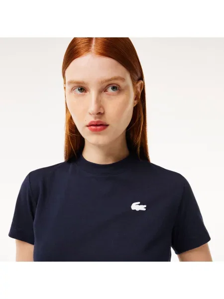 Lacoste Sportowa Koszulka Z Bawełny Technicznej Ultra Dry granatowa