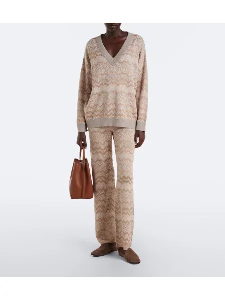 Pantaloni Missoni evazate bej
