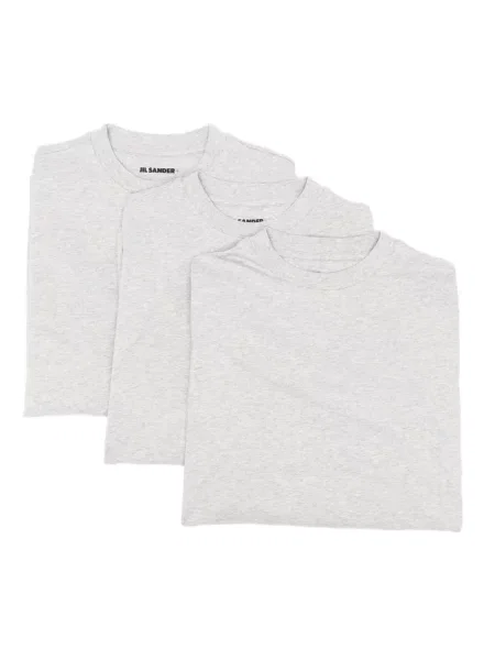 Tricou Jil Sander cu decolteu rotund lung gri