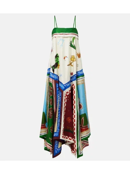 Rochie midi Alemais de mătase cu imagine