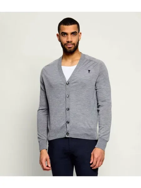 AMI Paris De lână cardigan gri
