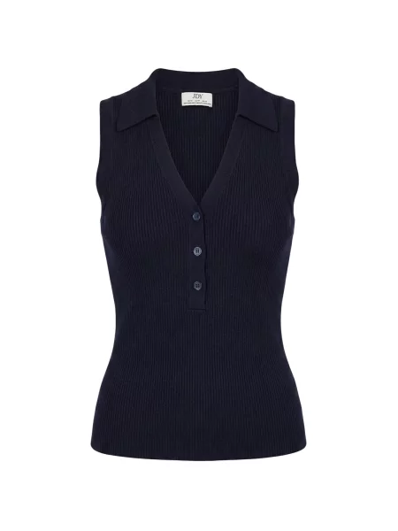 S golierom blúzka Jacqueline De Yong modrá