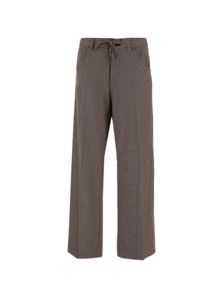 Pantaloni Darkpark cu model pepito cu cordon maro