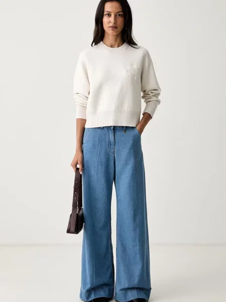 Calvin Klein Jeans pulover z dodatkom volne roza