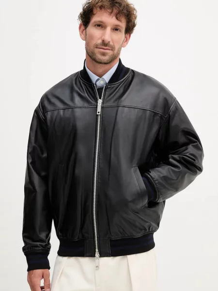 Кожаная куртка Max&co черная