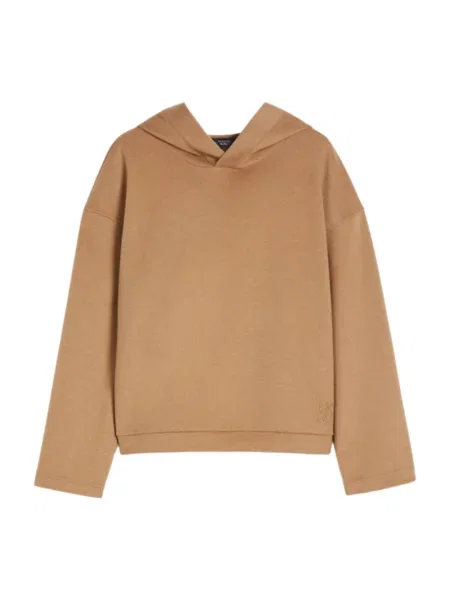 Bluza z kapturem Weekend Max Mara z kapturem brązowa
