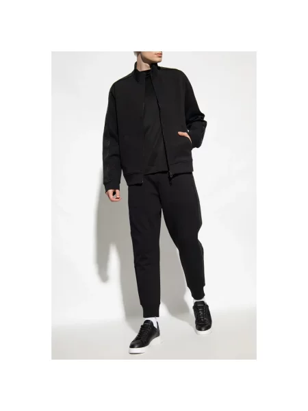 Dzianinowy kardigan Emporio Armani z logo czarny