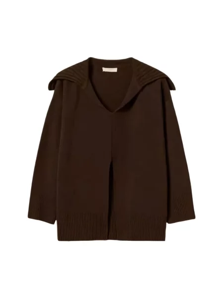 Dzianinowy sweter Twinset brązowy