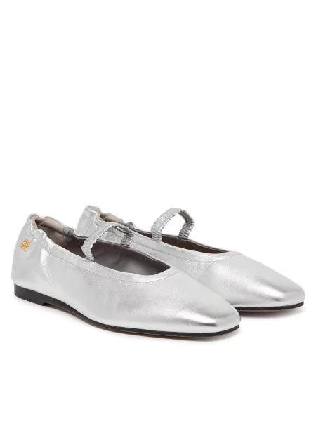 Balerinke Tommy Hilfiger Silver Lth Ellastic Ballerina srebrna