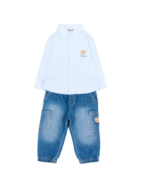 Spodnie dziecięce Moschino niebieskie