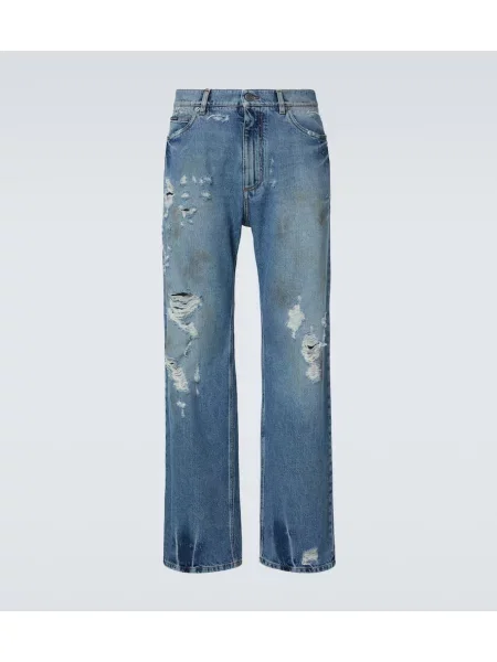 Obrabljen široke kavbojke Dolce&gabbana modra