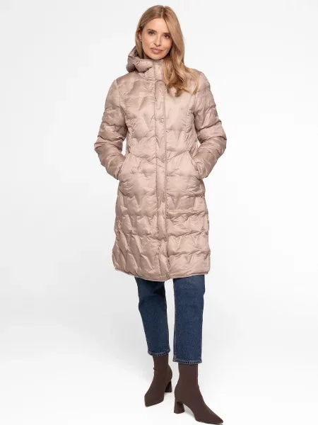 Jachetă matlasată Perso cu glugă albastru