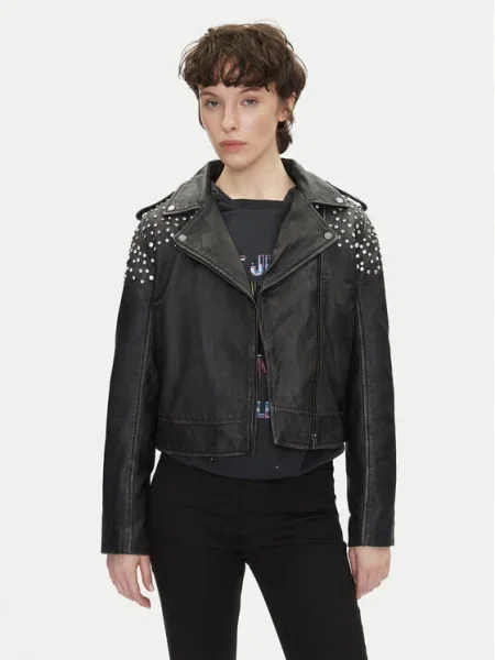 Pepe Jeans Geacă de piele Fantasy negru