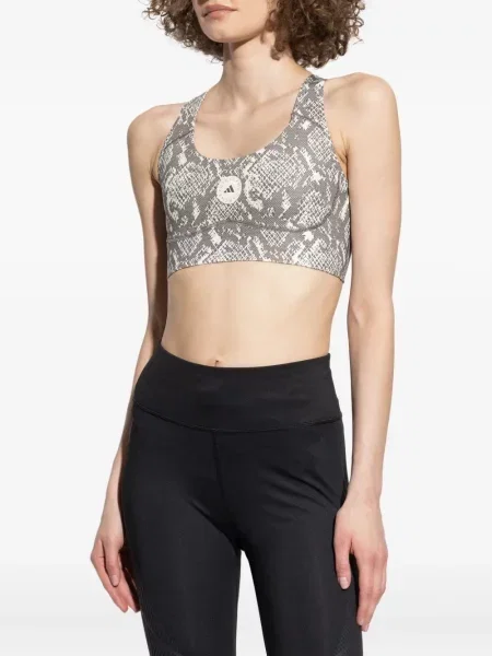 Сутиен Adidas By Stella Mccartney с принт със змийски принт сиво