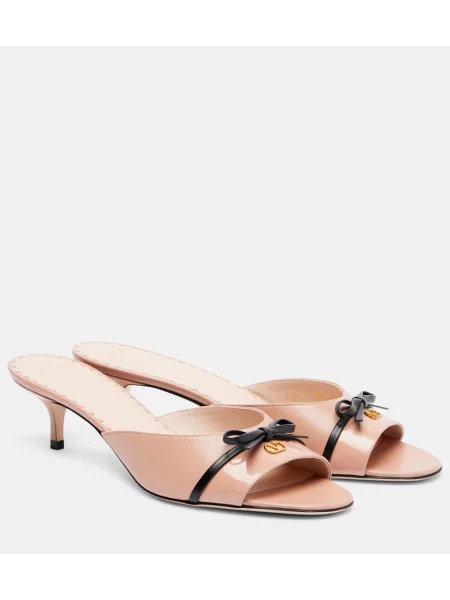 Usnjene mules Valentino Garavani roza