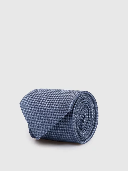 Шелковый клетчатый галстук Stefano Ricci голубой