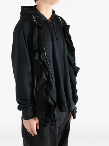 Majica s kapuljačom Comme Des Garçons Homme s volanima crna