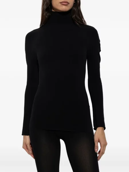 Sweter z golfem Pleats Please Issey Miyake czarny