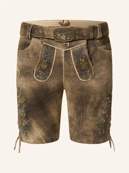 Spieth & Wensky Kožené Krojové Kalhoty Schwarzhorn hnědá