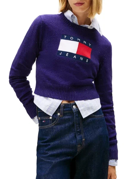 Sweter Tommy Jeans niebieski