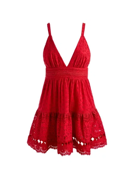Rochie Alice + Olivia cu broderie roșu