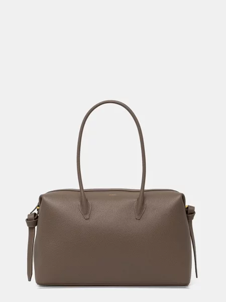 Yuzefi geantă shopper pentru femei din piele LARGE BRIOCHE DUFFLE maro