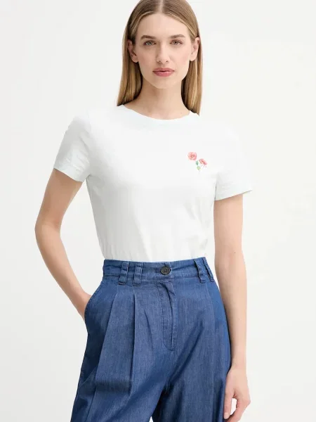 Тениска Kenzo дамска тюркоазено бяло