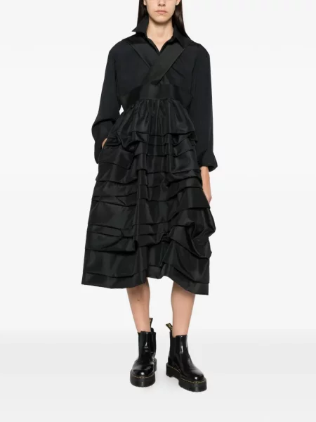 Αμάνικη μίντι φόρεμα Comme Des Garçons με βολάν μαύρο
