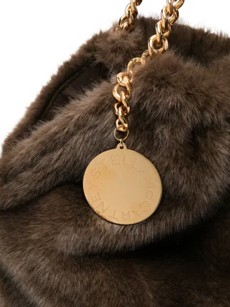 Κολιέ Stella Mccartney με γούνα καφέ