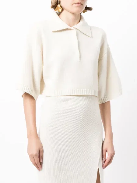 Top Cashmere In Love z kaszmiru o krotszym kroju biały