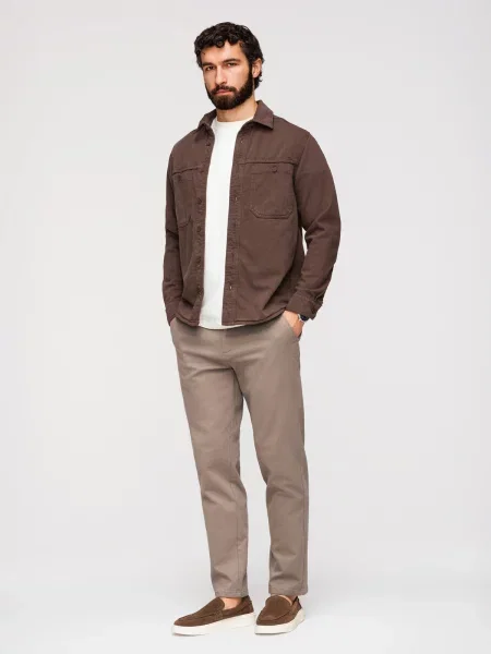 Ombre SLIM FIT chino kalhoty šedé