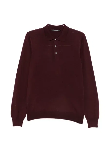Lung tricou polo Tagliatore roșu