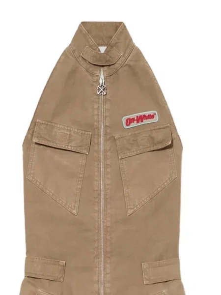 Salopetă Off-white cu autograf alb