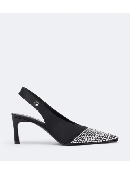 Pantofi cu toc Coperni din satin slingback negru