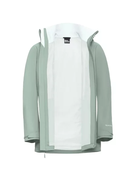 Geacă Jack Wolfskin cu glugă verde