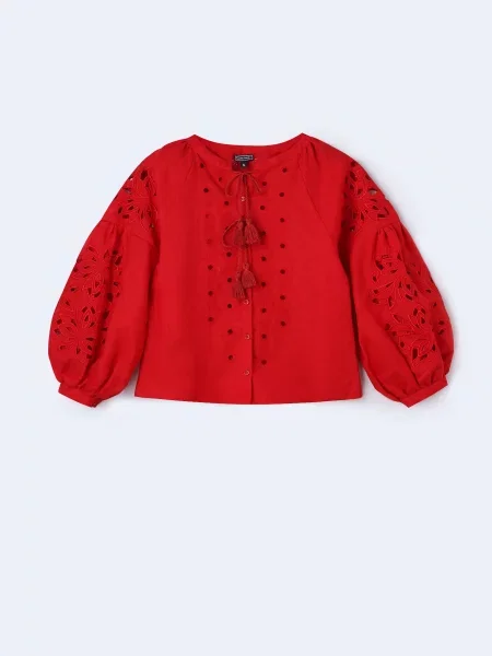 Лляна Вишита сорочка FloveTouch sorochka.rishelie.chervona. червоний