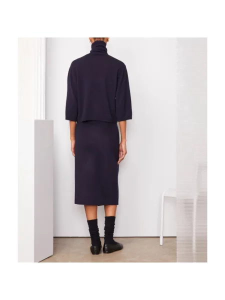 Lniany sweter z golfem Officine Generale niebieski